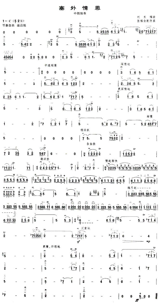 Thoughts on Foreign Affairs (Zhonghu)（zhonghu sheet music）