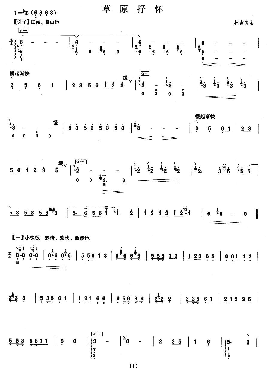 prairie express（liuqin sheet music）