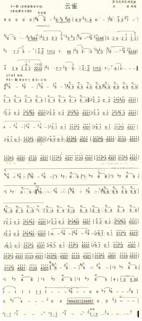 lark (mouth flute)（koudi sheet music）