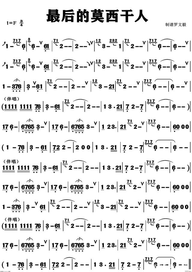 The Last of the Mohicans（chiba sheet music）