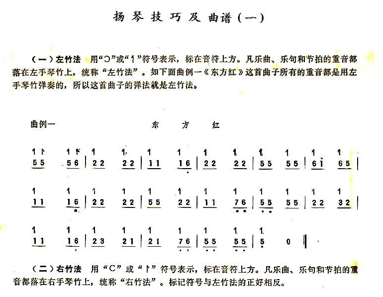 Dongfanghong (Dulcimer)（yangqin sheet music）