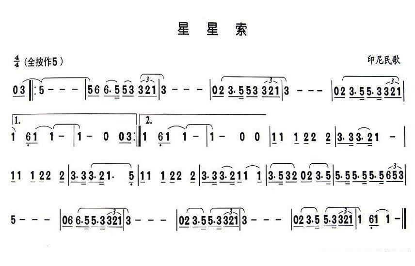 star cable（hulusi sheet music）