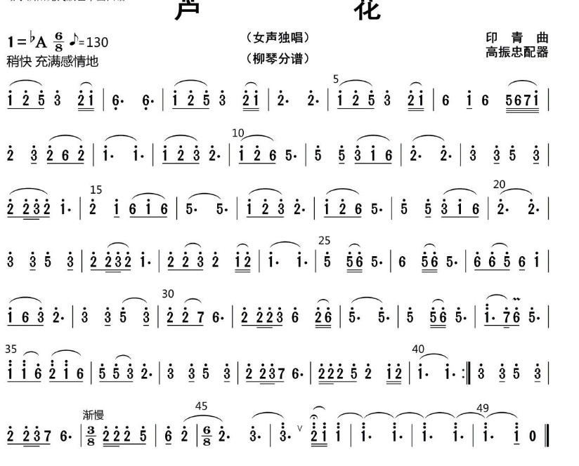 reed flower（liuqin sheet music）