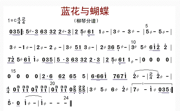 Orchid and Butterfly (Liuqin)（liuqin sheet music）