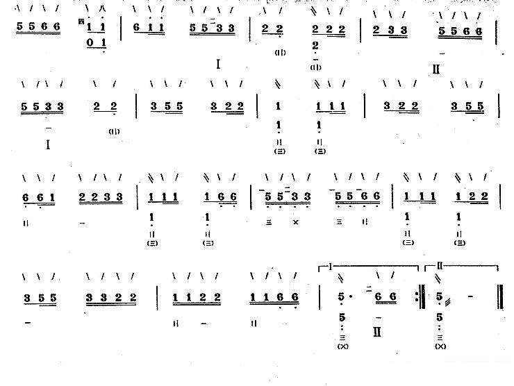 flower six boards（pipa sheet music）