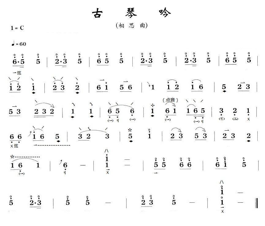 Guqin (Pipa)（pipa sheet music）