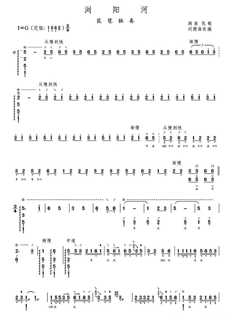 Liuyang River (Pipa)（pipa sheet music）