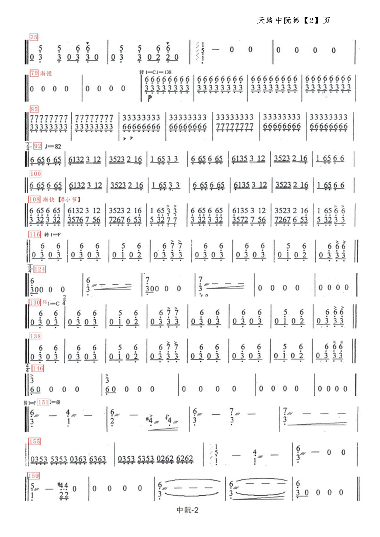 Tianlu (Zhongruan)（zhongruan sheet music）