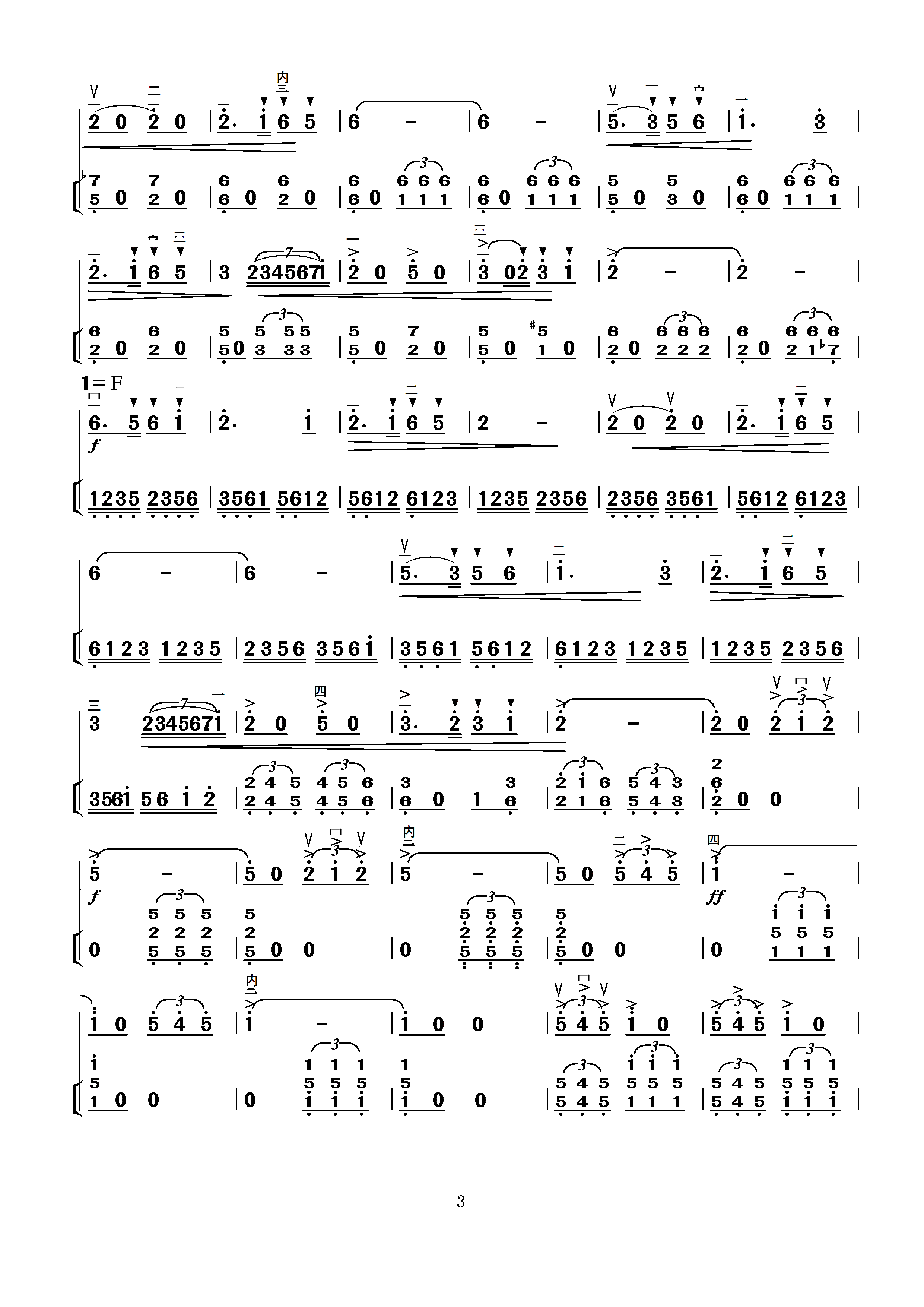 When the Red Army goes（erhu sheet music）