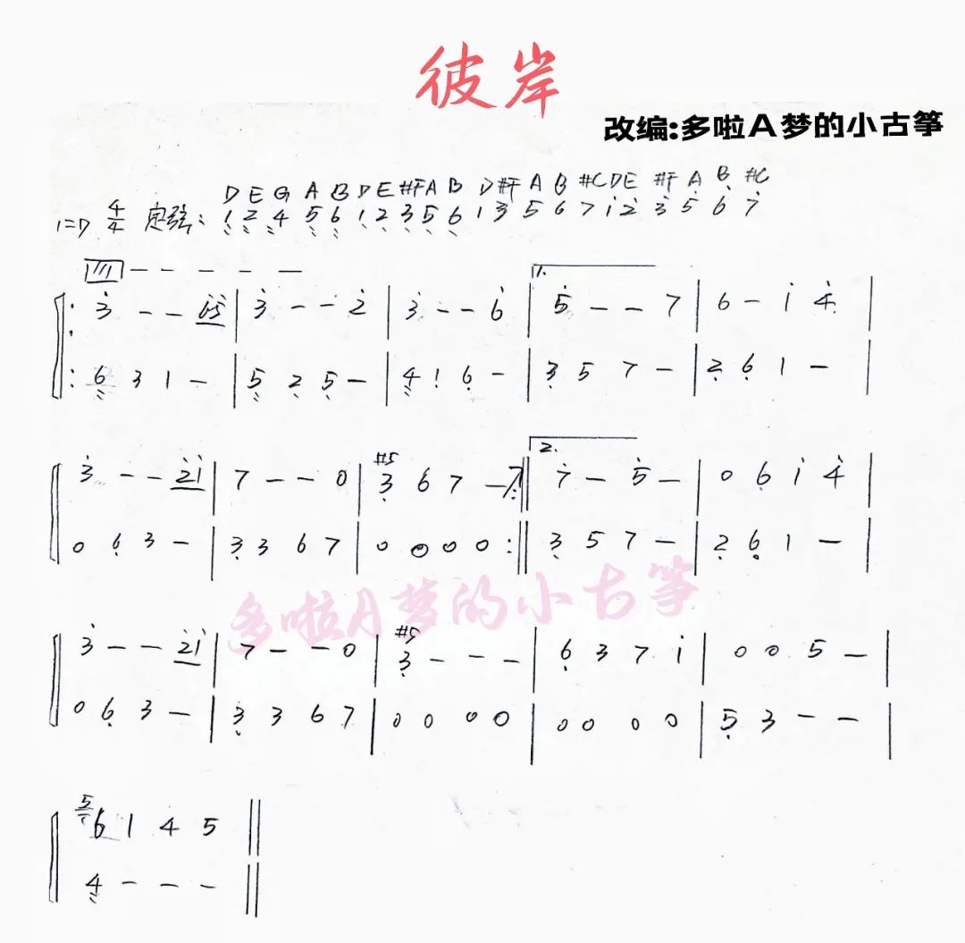 the other side（guzheng sheet music）