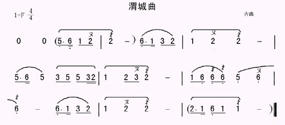 Weicheng Tune (Flute)（dizi sheet music）