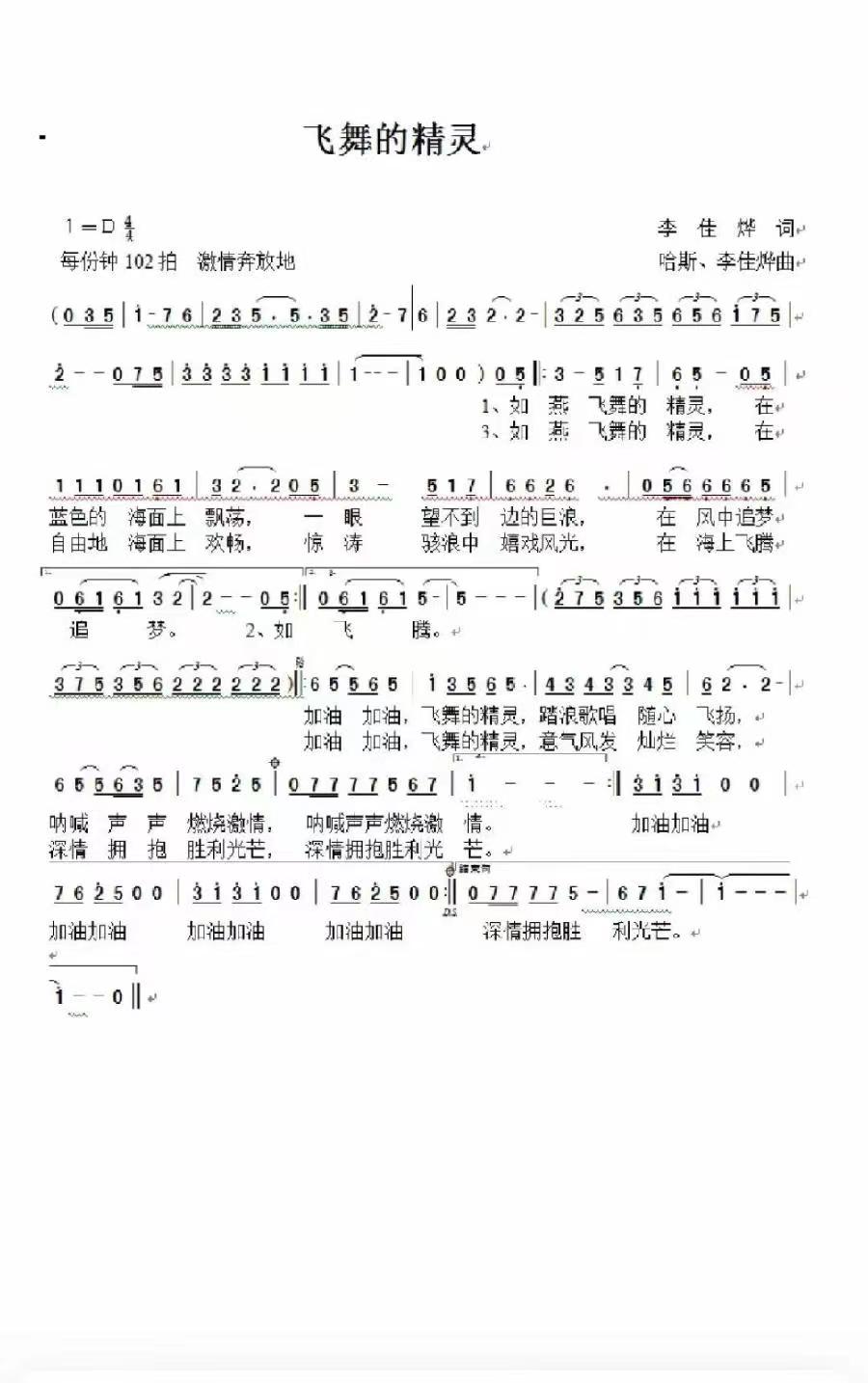 Flying spirit（guzheng sheet music）